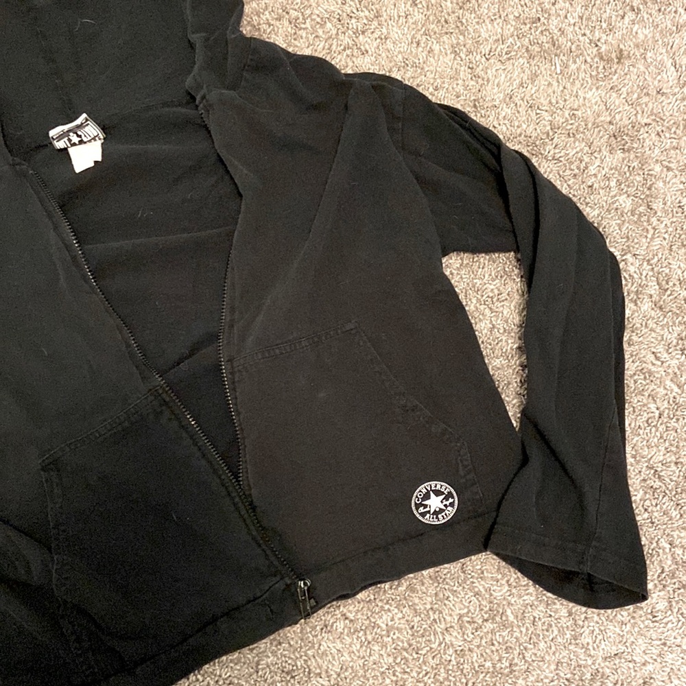 converse all star black zip up hoodie